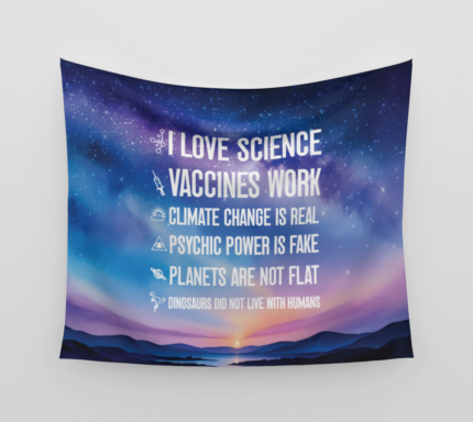 I love Science wall Tapestry I love vaccines